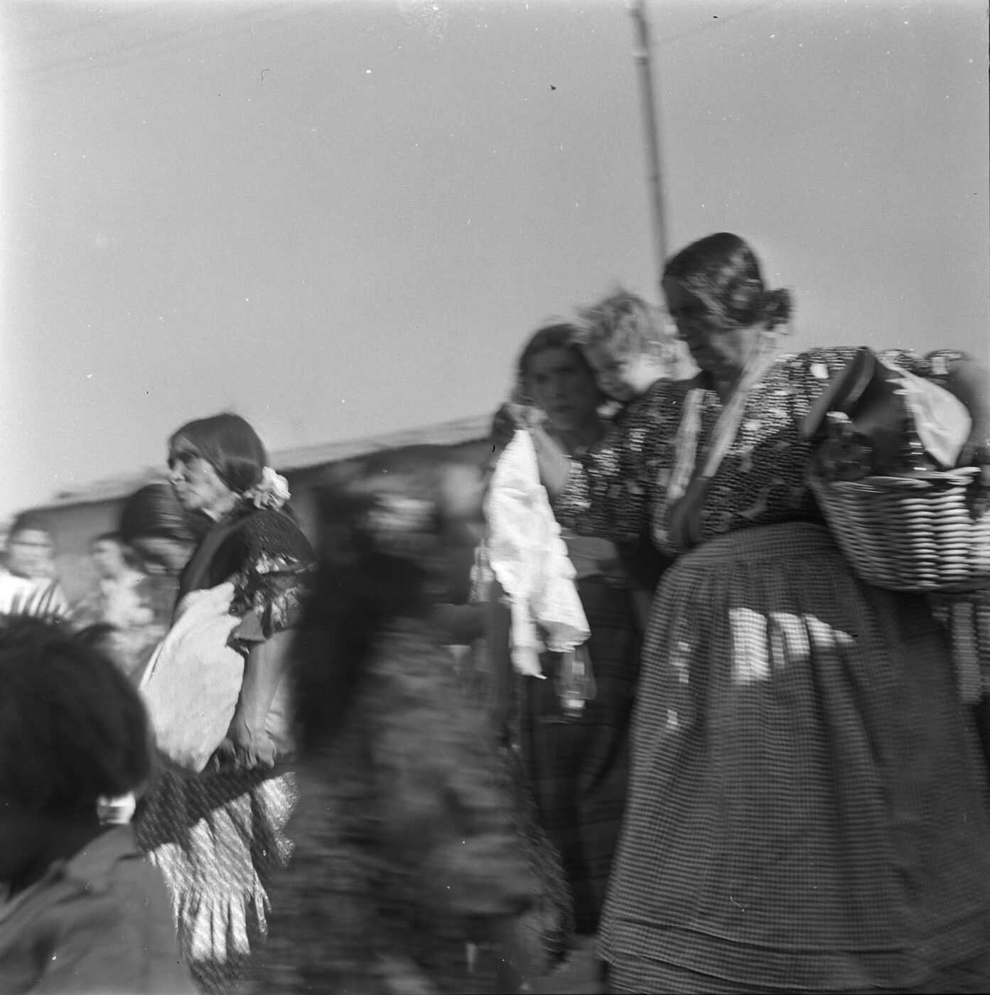 Photographic Social Vision - Boda de El Chele y La Lorenza. La juntaora mostrando las rosas del pañuelo. Montjuïc. Barcelona, 1960